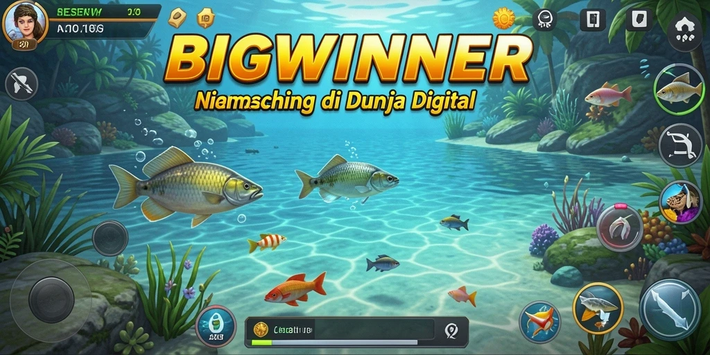 Tangkapan ikan spektakuler dalam gameplay BIGWINNER.