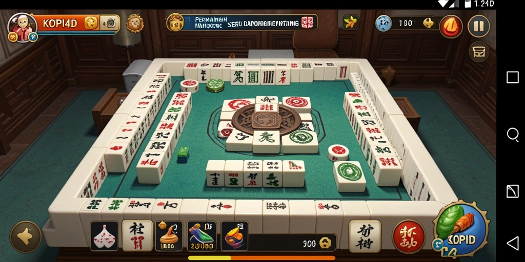 Tampilan gameplay menarik dari KOPI4D dalam permainan Mahjong.