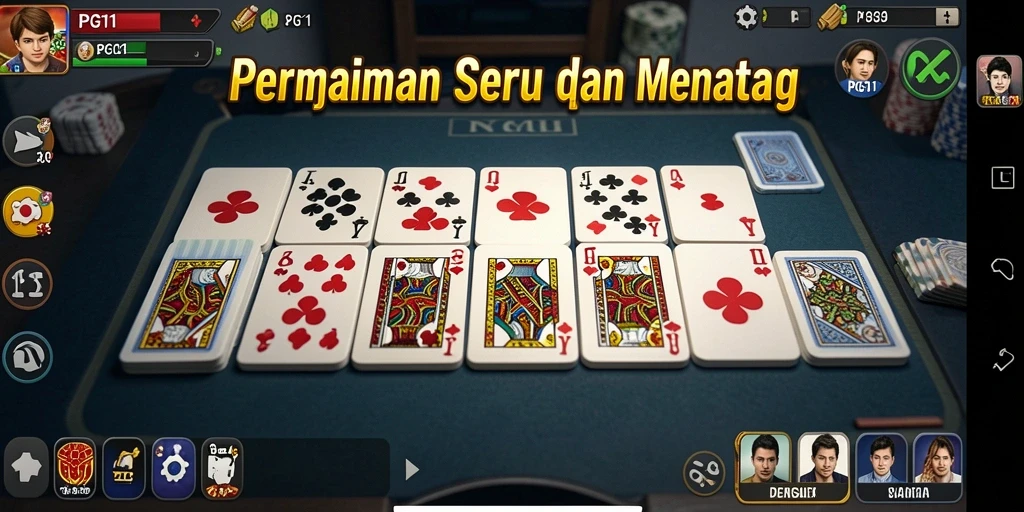 Tampilan screenshot PG11 menampilkan pemain berkompetisi dalam permainan Domino.