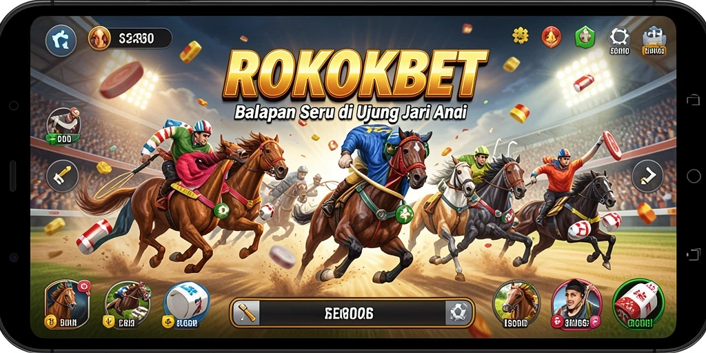 Tampilan gameplay ROKOKBET yang seru dan menegangkan saat balapan.