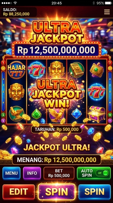 Tampilan antarmuka aplikasi hajar777 yang ramah pengguna.